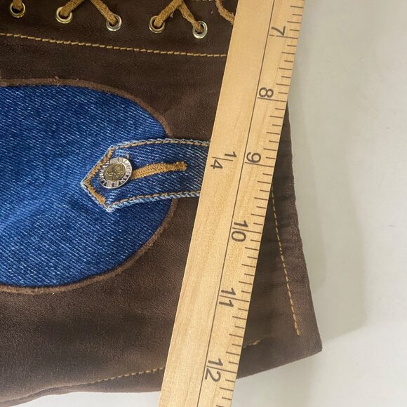 Vintage Lawman Denim Suede Western Style Jeans Womens Size 0 (24x33.5) Slim Fit - Picture 11 of 16